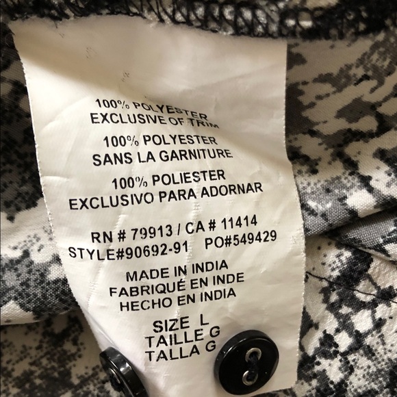 Motherhood Maternity Black and White Snake Print Dress L - Picture 8 of 10